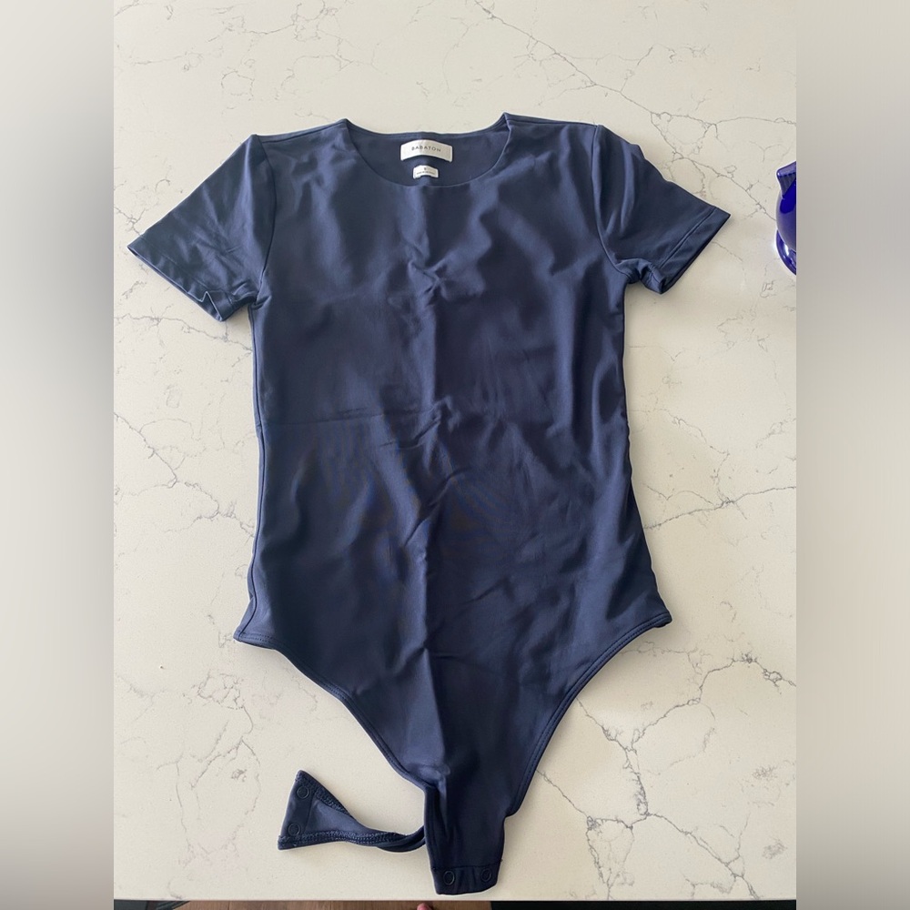 Babaton Contour Bodysuit Navy Blue - Aritzia